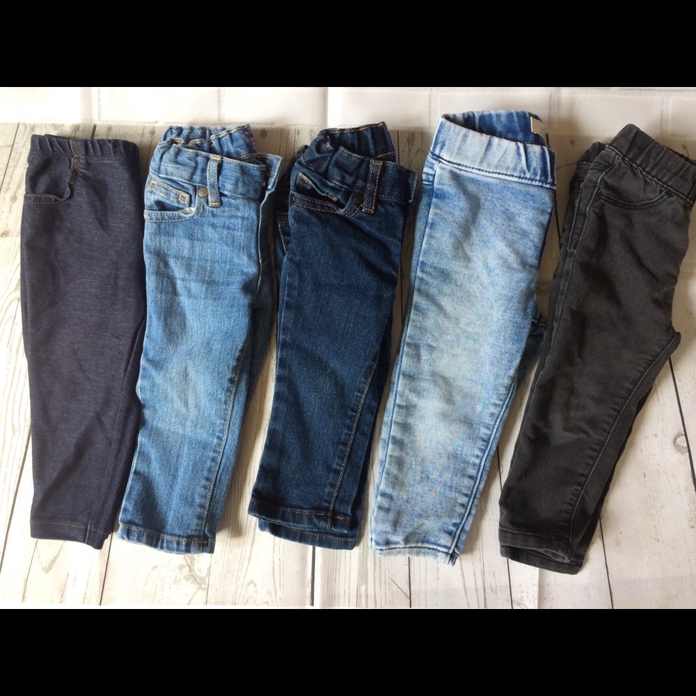 Lot of 5 Baby Girl Jeans Size 12-18 & 18-24